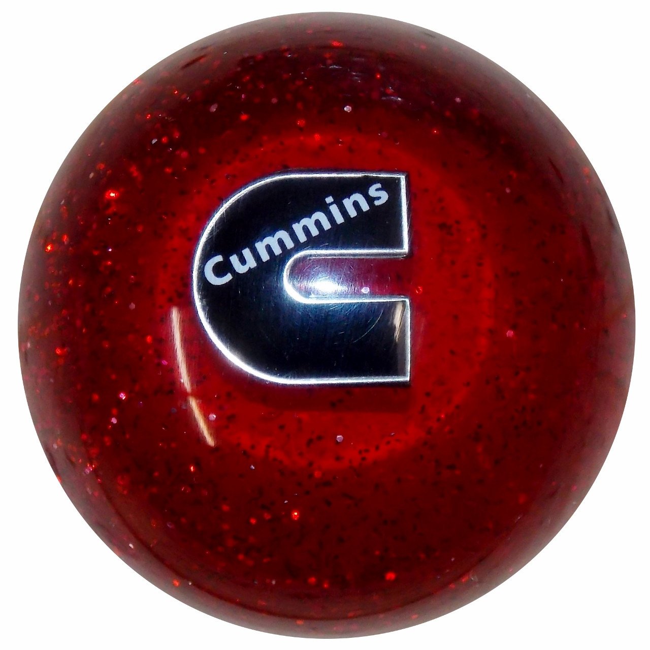 Cummins C Logo Red Glitter handle cane