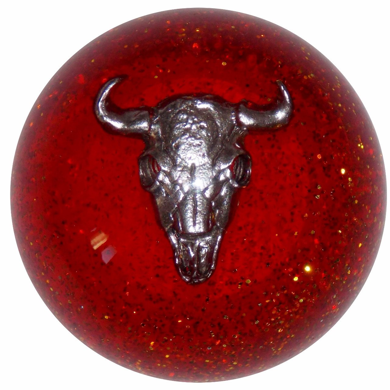 Orange Glitter Cow Skull handle cane