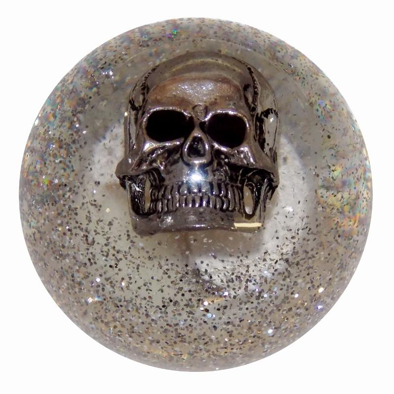 Clear Glitter Skull handle cane