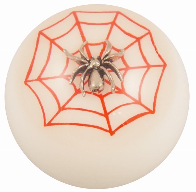 White with Red Spider Web handle cane