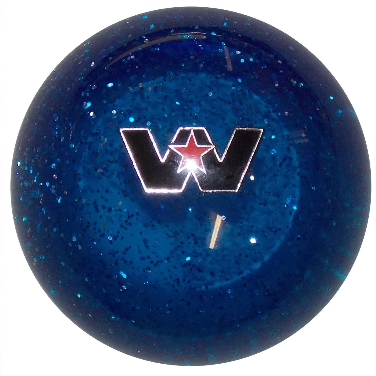 Western Star Logo Blue Glitter handle cane