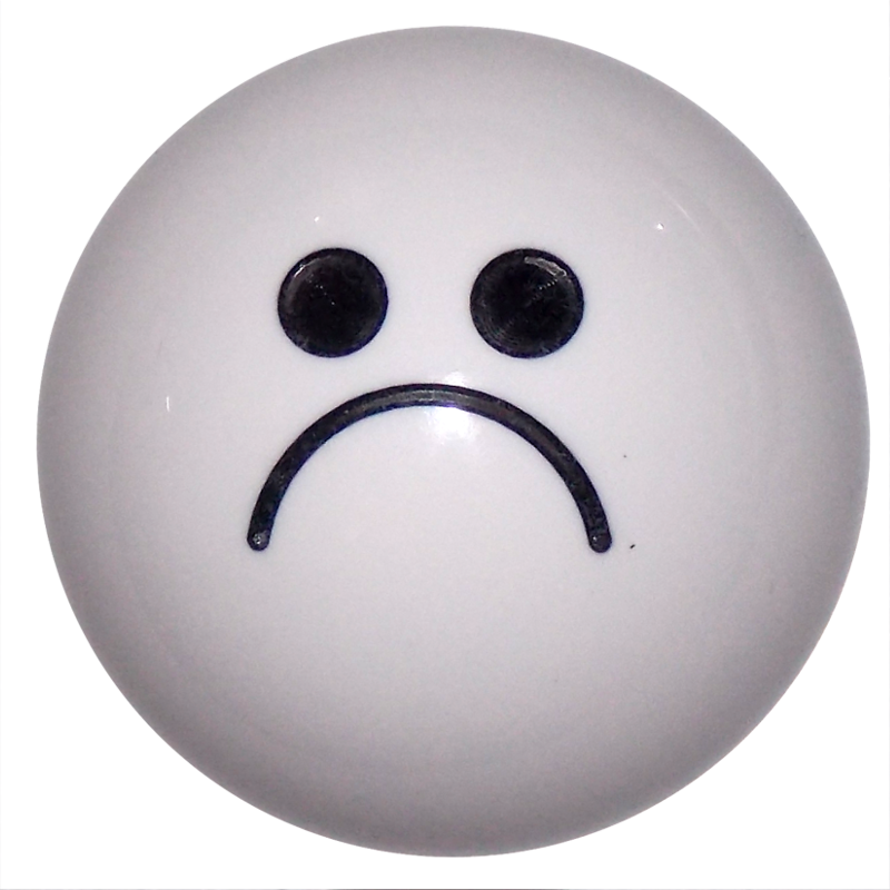 Sad Face White handle cane