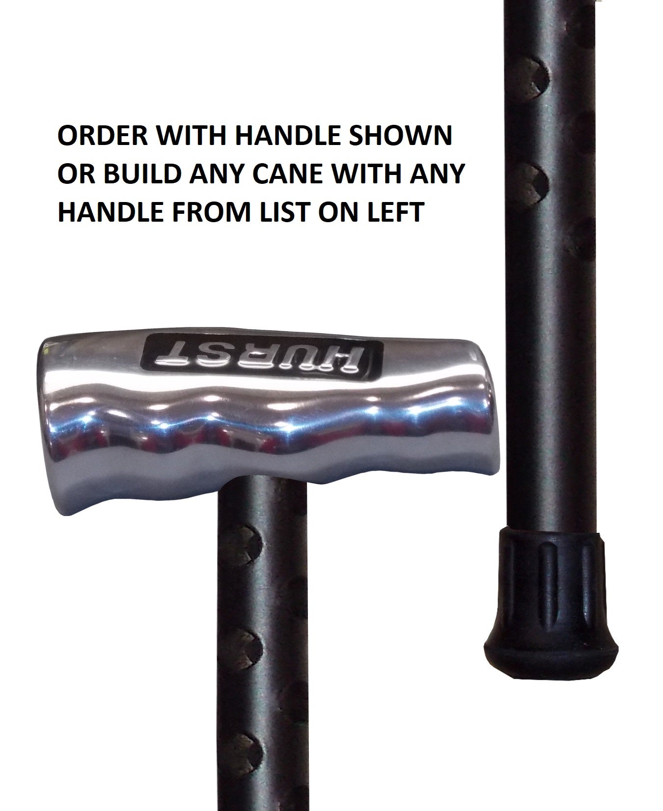 custom hot rod satin black ventilator aluminum heavy duty cane