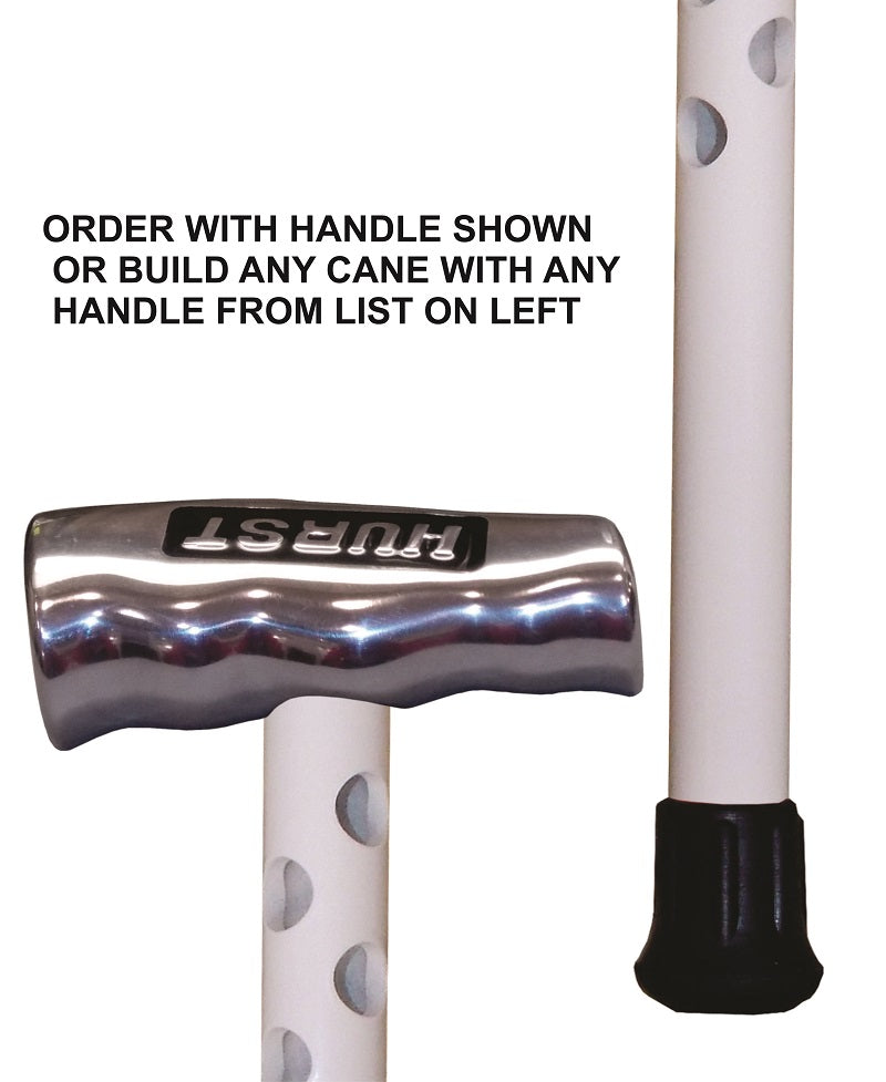 image of Custom Gloss White 'Ventilator' Aluminum Heavy Duty Cane