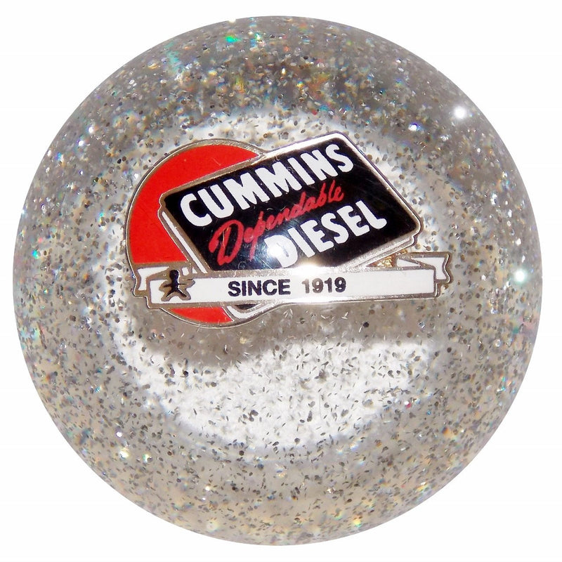 Cummins Dependable Diesel Logo Clear Glitter handle cane