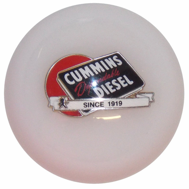 Cummins Dependable Diesel Red Ball Logo White handle cane
