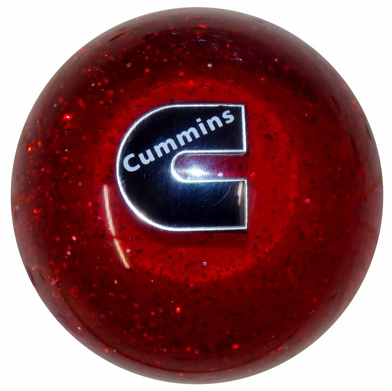 Cummins C Logo Red Glitter handle cane