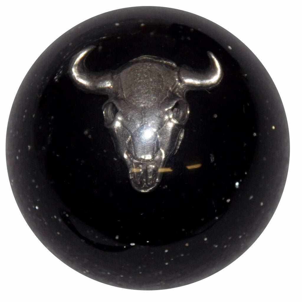 Black Glitter Cow Skull handle cane