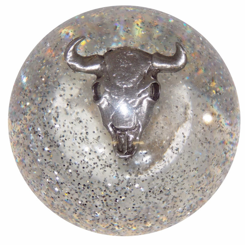 Clear Glitter Cow Skull handle cane