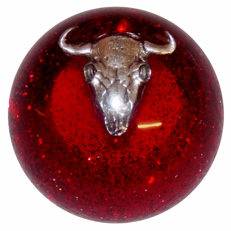 Red Glitter Cow Skull handle cane