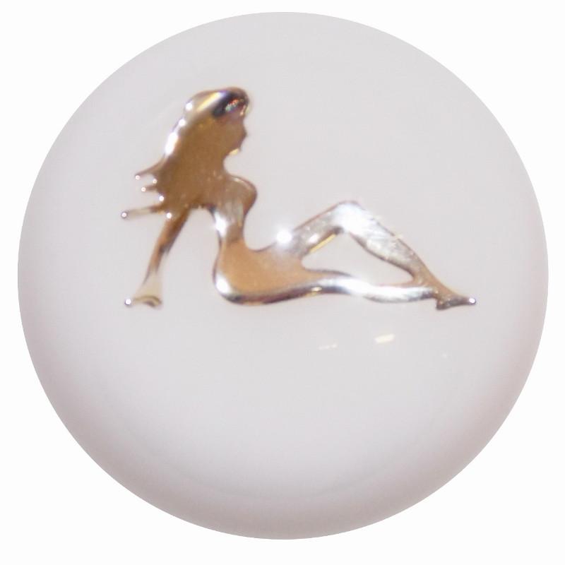 Chrome Lady White handle cane