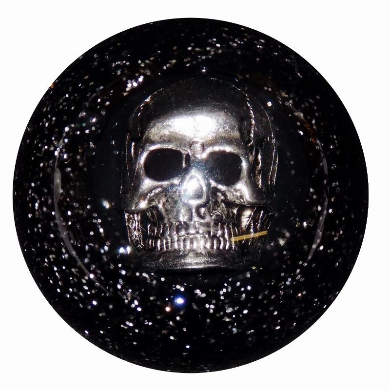 Black Glitter Skull handle cane