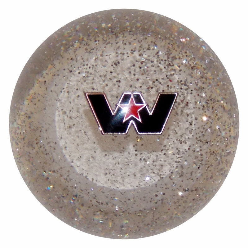 Western Star Logo Clear Glitter handle cane