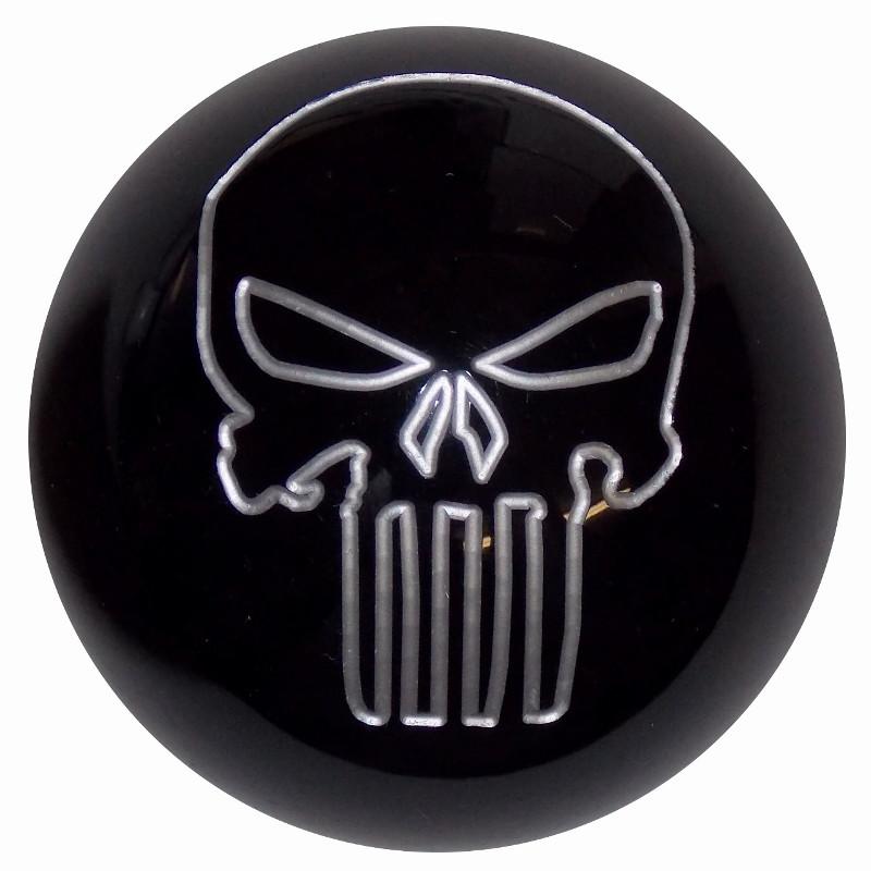 Black w/ silver Punisher Skull handle cane