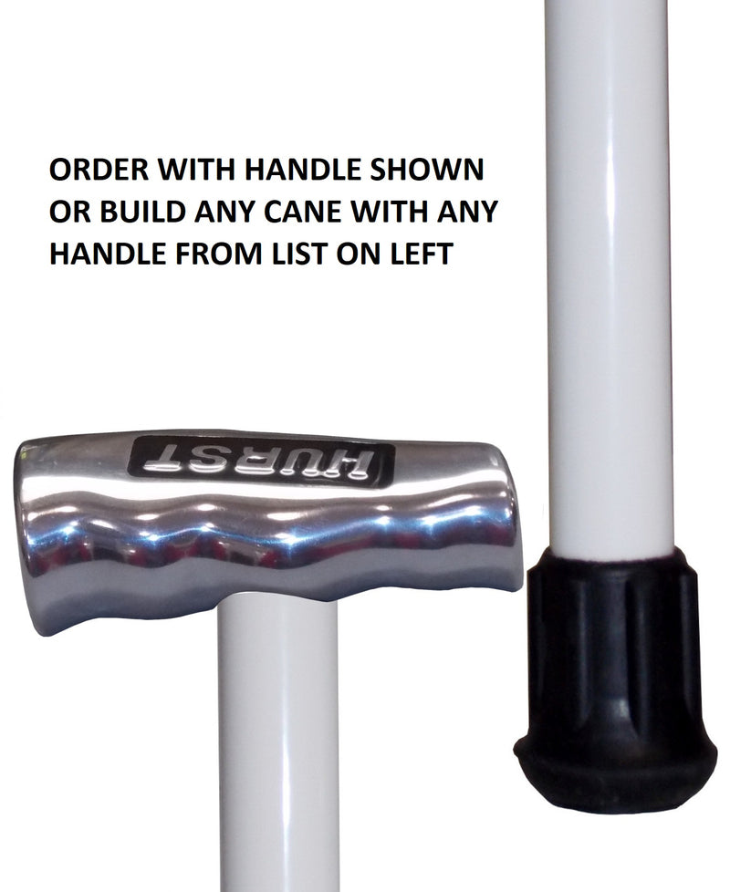 custom white smoothy aluminum heavy duty cane