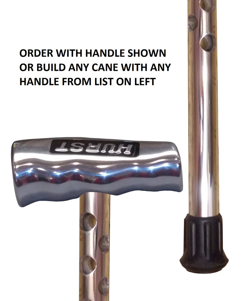 Custom Polished 'Ventilator' Aluminum Heavy Duty Cane
