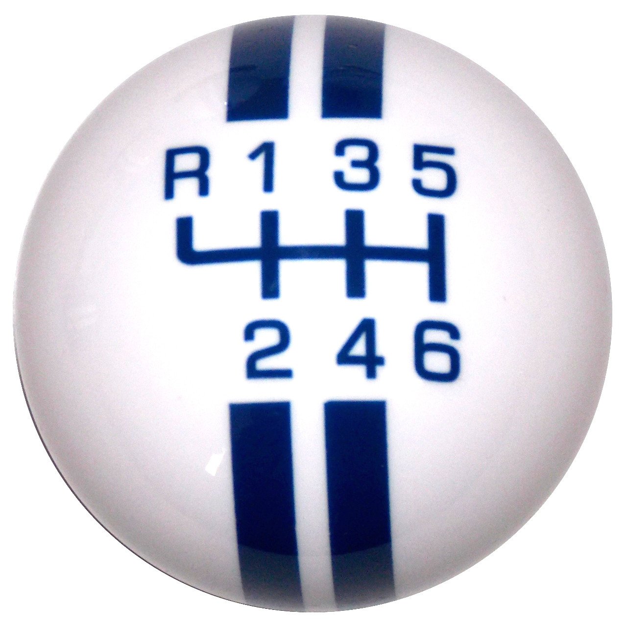 Rally Stripe New 6 Speed White with Blue handle cane