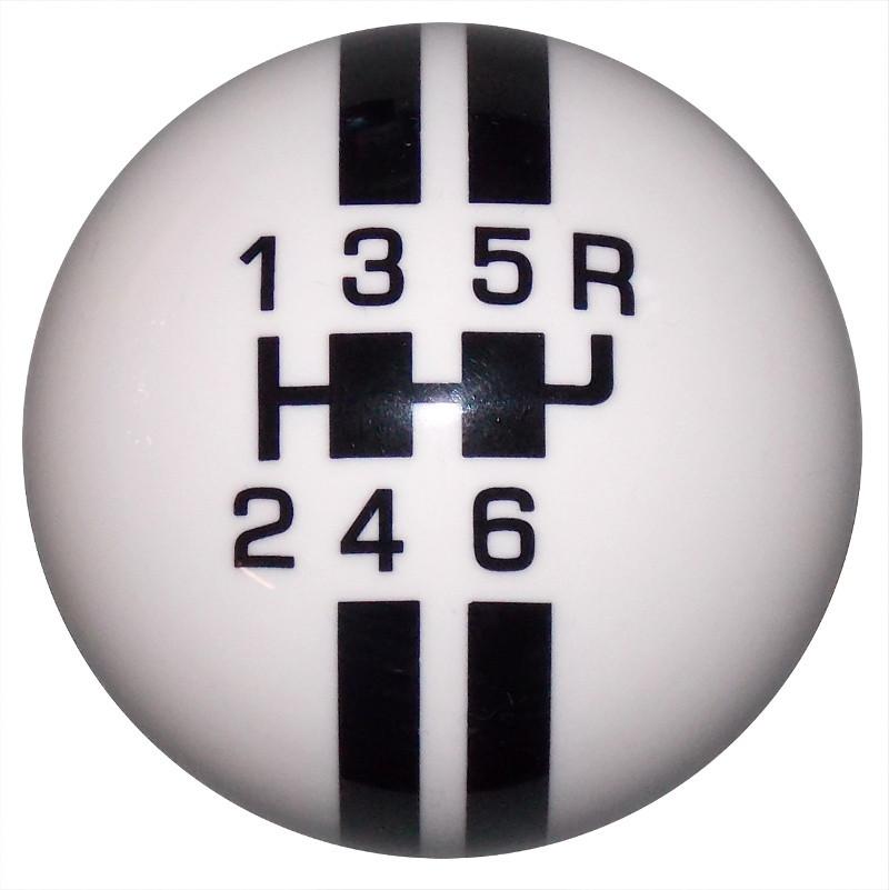 Rally Stripe 6 Speed White/ Black handle cane