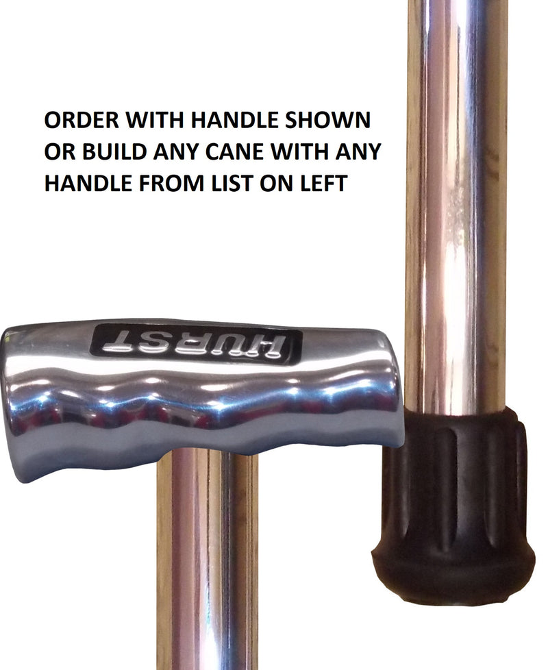 custom polished smoothie aluminum heavy duty cane